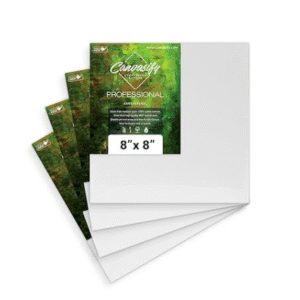 anvasify white gesso primed canvas board for acrylic and oil colour painting | media for artists and students | 8 x 8 inch pack of 4